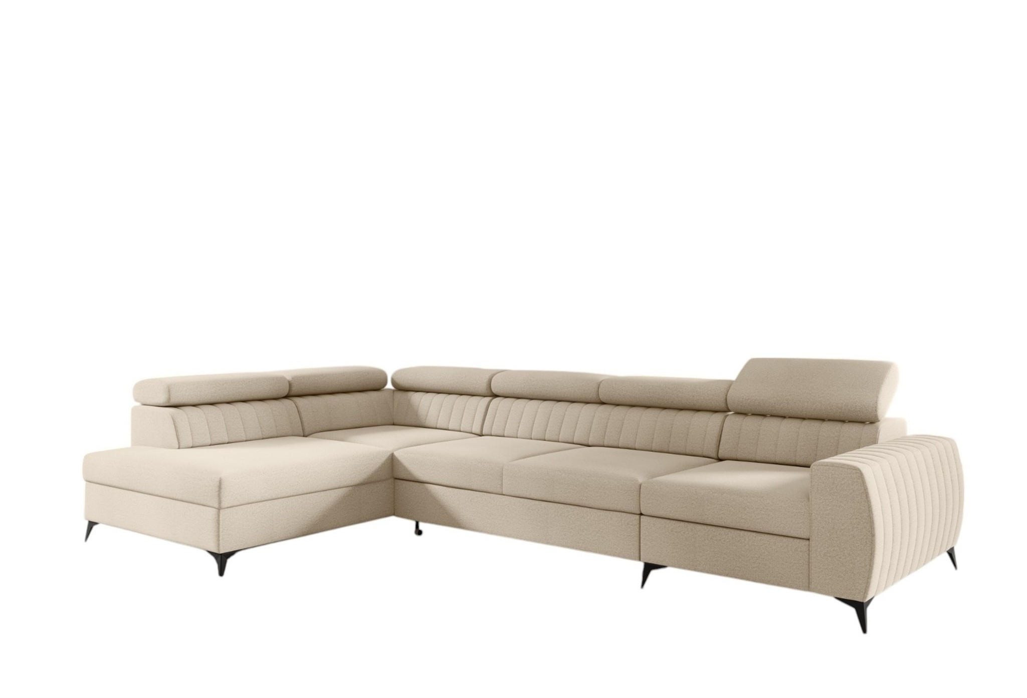 ECKSOFA Toronto Xl - Creme, Holzwerkstoff/Textil (340/200cm) - Fun Möbel