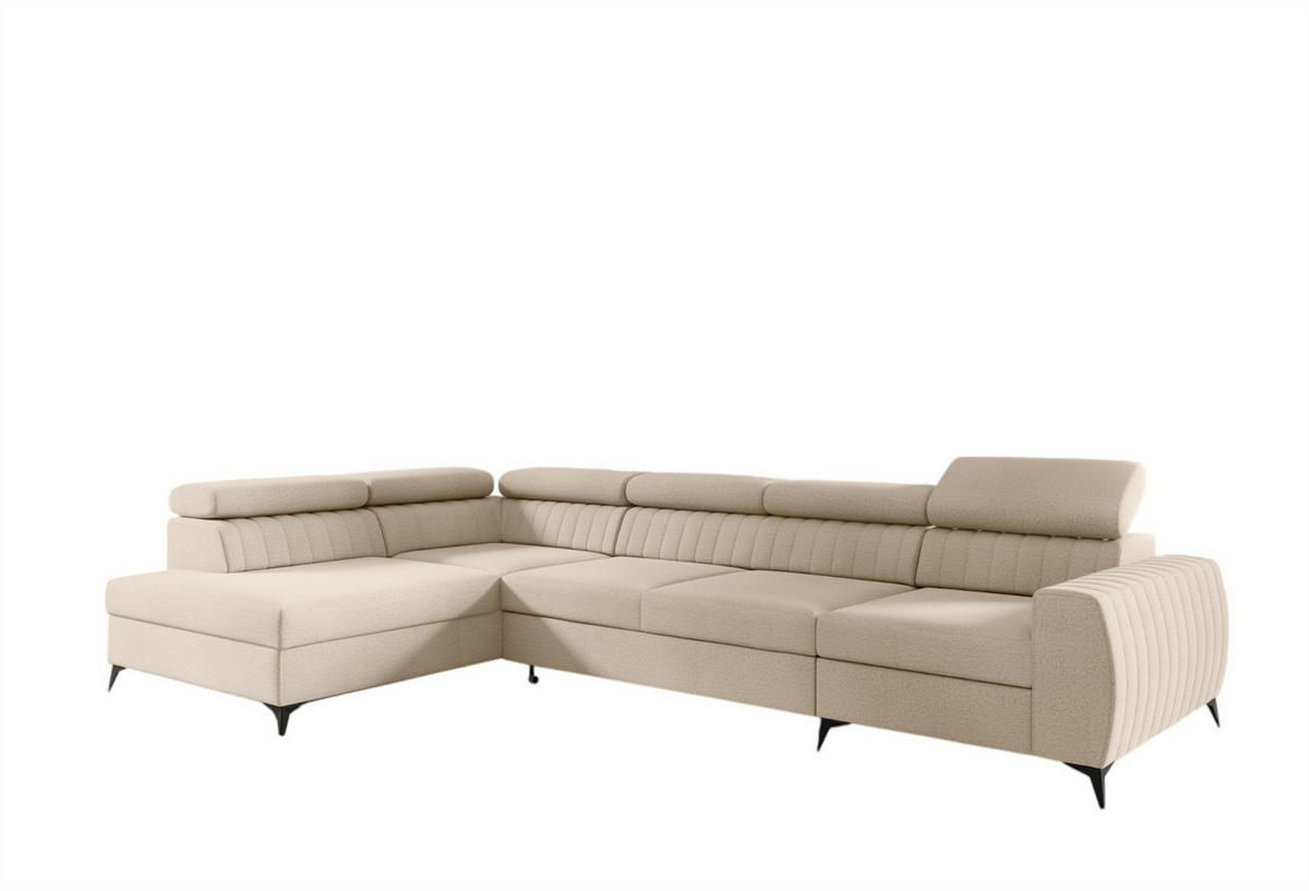 ECKSOFA Toronto Xl - Creme, Holzwerkstoff/Textil (340/200cm) - Fun Möbel