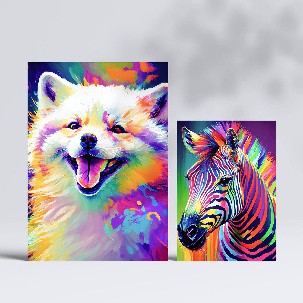 POSTER Set Mit 6 Säugetiere Im Hochformat Lebhafte Aquarell Stil Illustrationen A3 & A4 Rahmenlos - Klar, Papier (29/3cm) - Nacnic