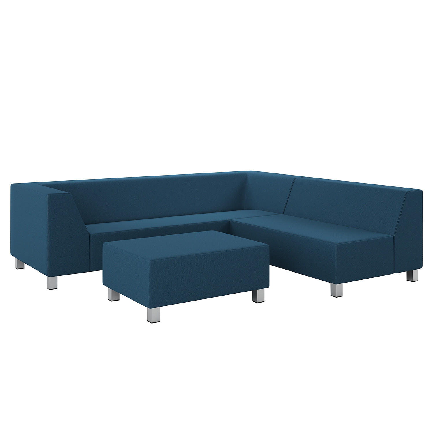 LOUNGEGRUPPE - Vinyl - Dunkelblau - 3-teilig - Dunkelblau, Textil - home24