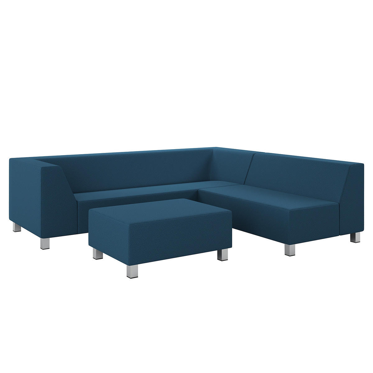 LOUNGEGRUPPE - Vinyl - Dunkelblau - 3-teilig - Dunkelblau, Textil - home24