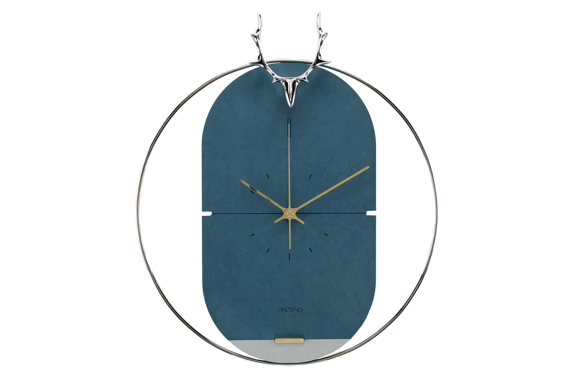 WANDUHR Design Blau 46/51 cm - Blau, Holzwerkstoff/Metall (1.45/50.8/2cm) - ONZENO