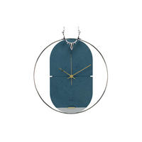WANDUHR Design Blau 46/51 cm - Blau, Holzwerkstoff/Metall (1.45/50.8/2cm) - ONZENO