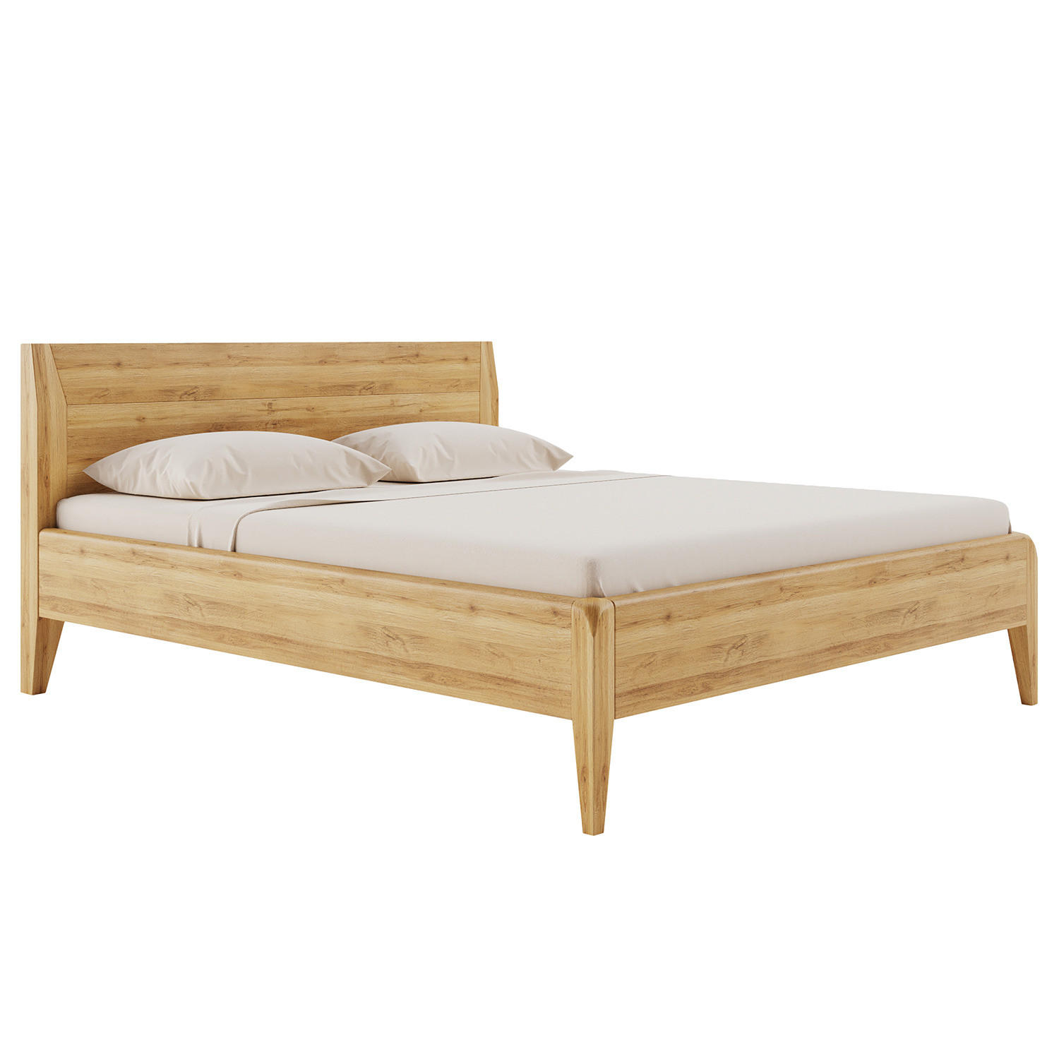 MASSIVHOLZBETT - Eichefarben, Holz (180/200cm) - home24