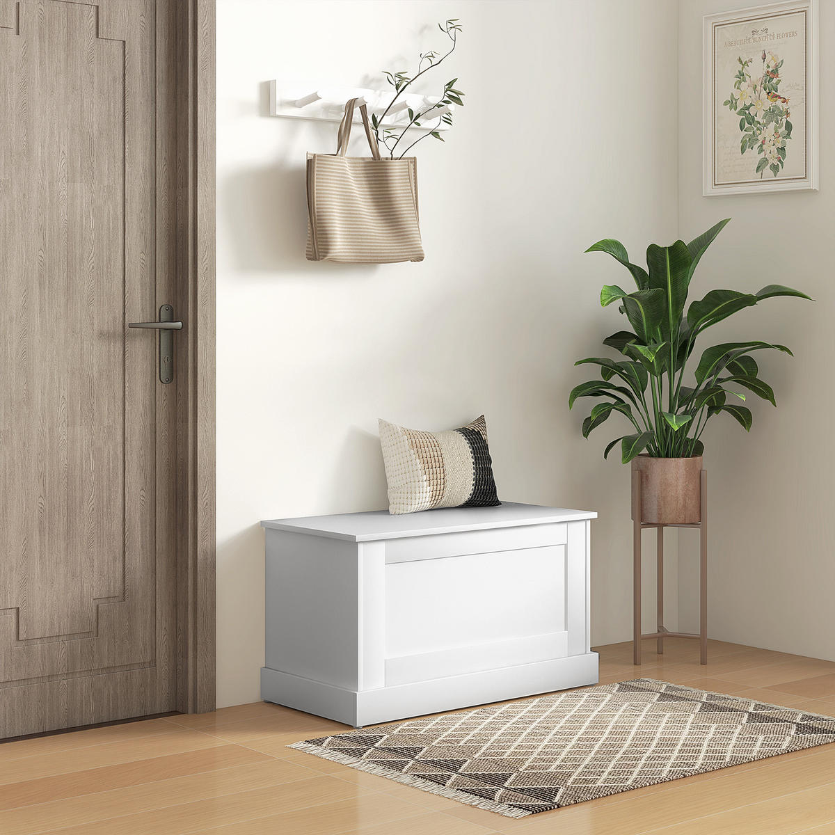 KISSENBOX DE-12524 80/40/45 cm Weiß - Weiß, Holzwerkstoff (40/45/80cm) - ComfortXL