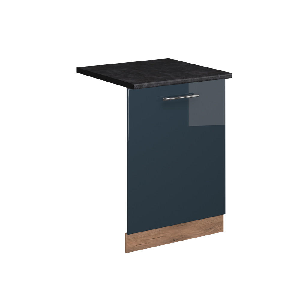 GESCHIRRSPÜLBLENDE Fame-Line Dunkelblau Hochglanz 60 cm , AP Anthrazit - Honigeiche/Eiche Wotan, Holzwerkstoff (60/81.8/1.6cm) - Vicco