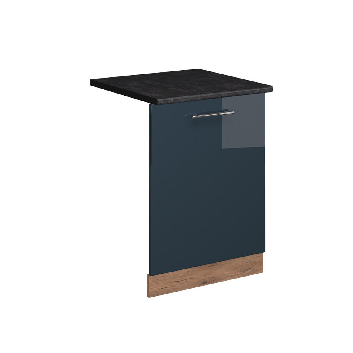 GESCHIRRSPÜLBLENDE Fame-Line Dunkelblau Hochglanz 60 cm , AP Anthrazit - Honigeiche/Eiche Wotan, Holzwerkstoff (60/81.8/1.6cm) - Vicco