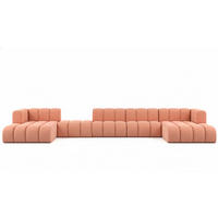 ECKSOFA U-Form Grand U Big XL 500 cm, Velourstoff Salvador, Rosa - Pink, Holz (500/179cm) - Kaiser Möbel
