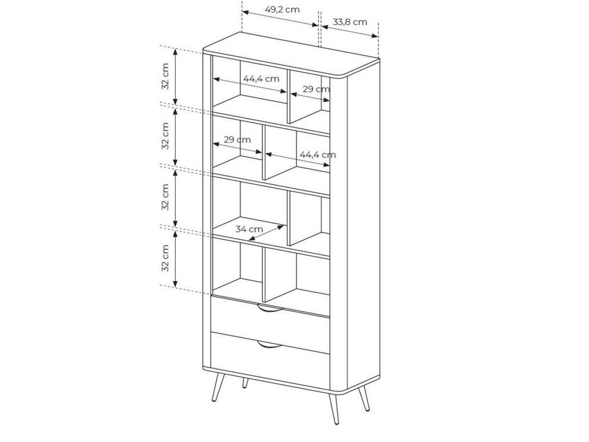 BÜCHERREGAL Arvis Eiche Dunin - Eichefarben/Schwarz, Holzwerkstoff (88/194/38cm) - Bettso