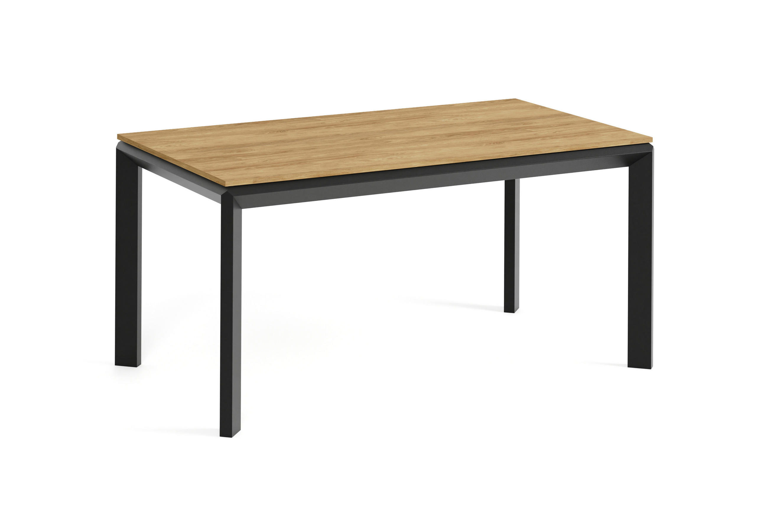 Meblini Esstisch Eiche, Schwarz 160x76x90 cm