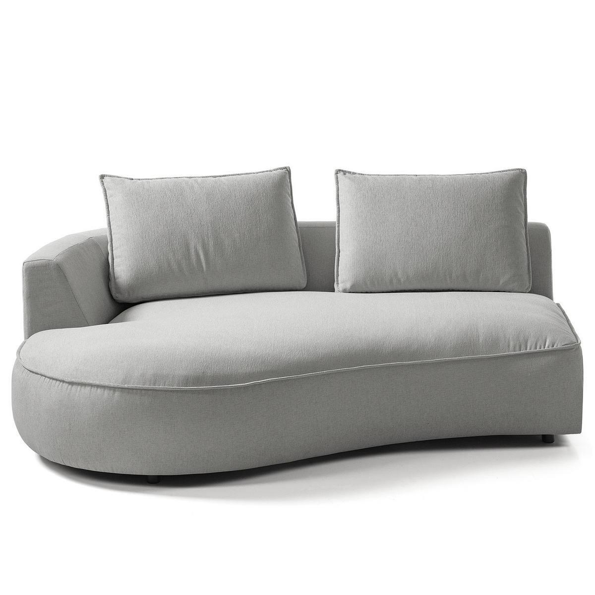 OTTOMANE - modular - Schwarz/Hellblau, Kunststoff/Textil (196/82/146cm) - home24