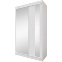 SCHWEBETÜRENSCHRANK Gaja 120/216/61 weiß mit Spiegel und Schubladeneinsätze - Weiß, Holzwerkstoff (120/216/61cm) - Beautysofa