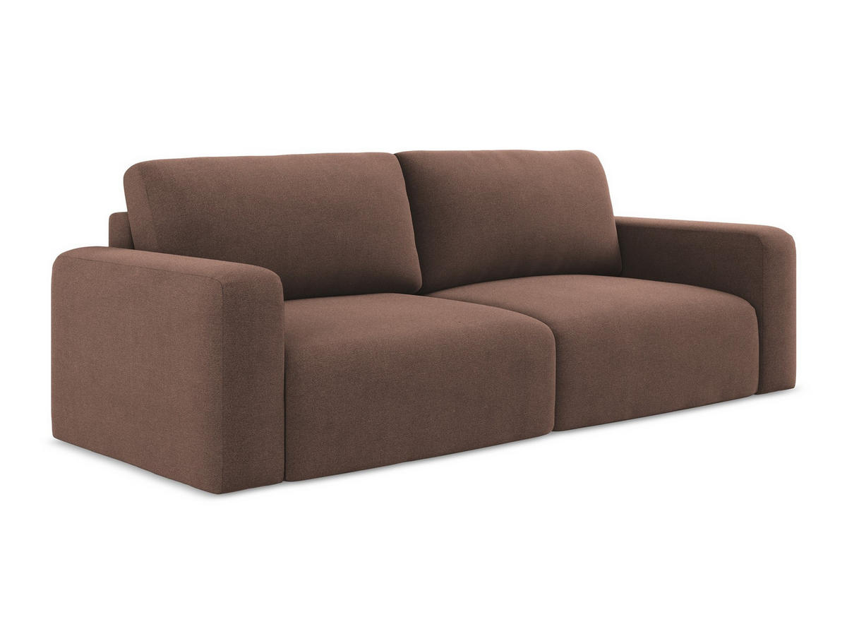 3-SITZER SOFA mit Schlaffunktion Strukturstoff Stoff Pink - Pink/Hellrosa, Kunststoff/Textil (244/79/102cm) - Makamii