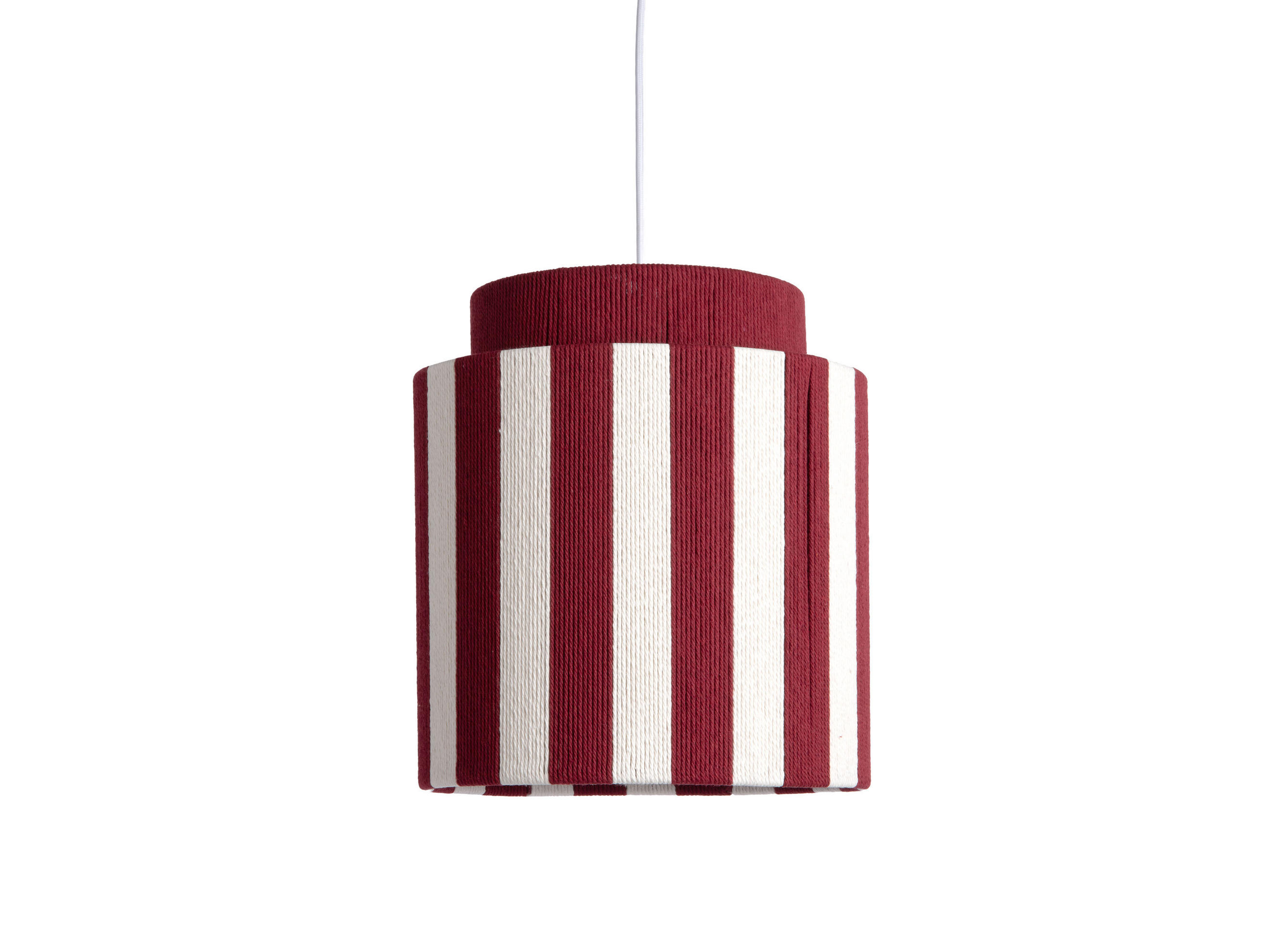 HÄNGELAMPE Vienna Stripes - Rot/Creme - 33 cm - Rot, Textil (30/30/33cm) - Leitmotiv