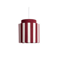 HÄNGELAMPE Vienna Stripes - Rot/Creme - 33 cm - Rot, Textil (30/30/33cm) - Leitmotiv