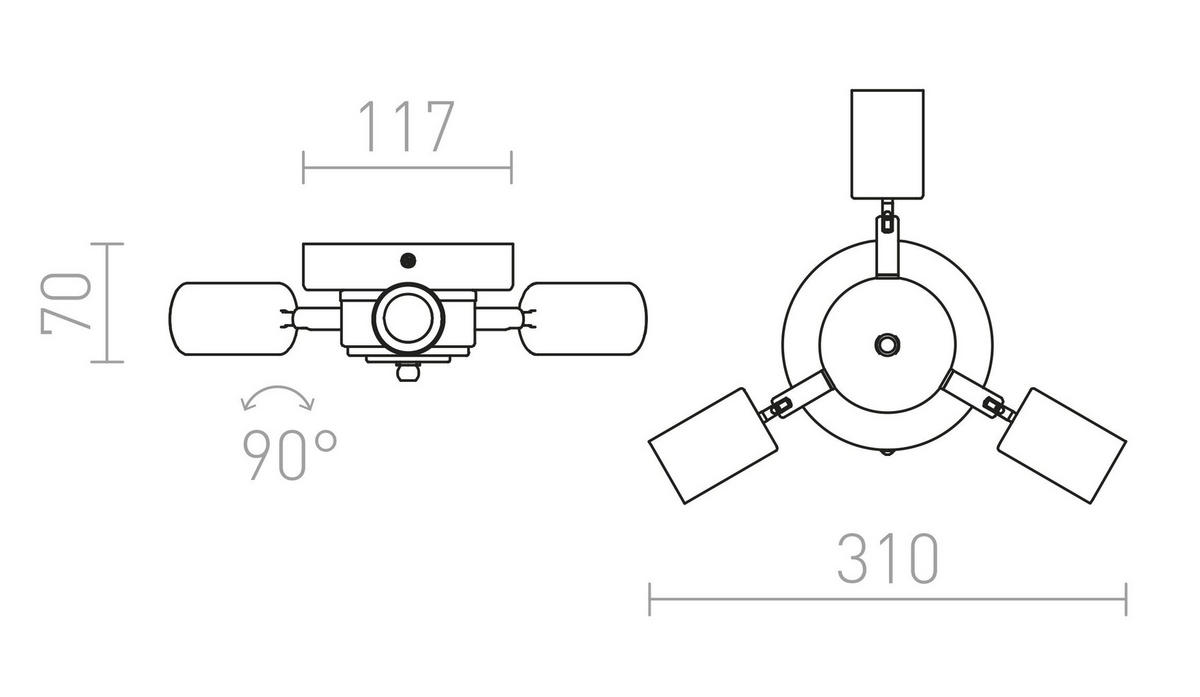 LEUCHTE POSTE Chrom 45 W - Chromfarben, Metall (31/31/7cm) - Rendl