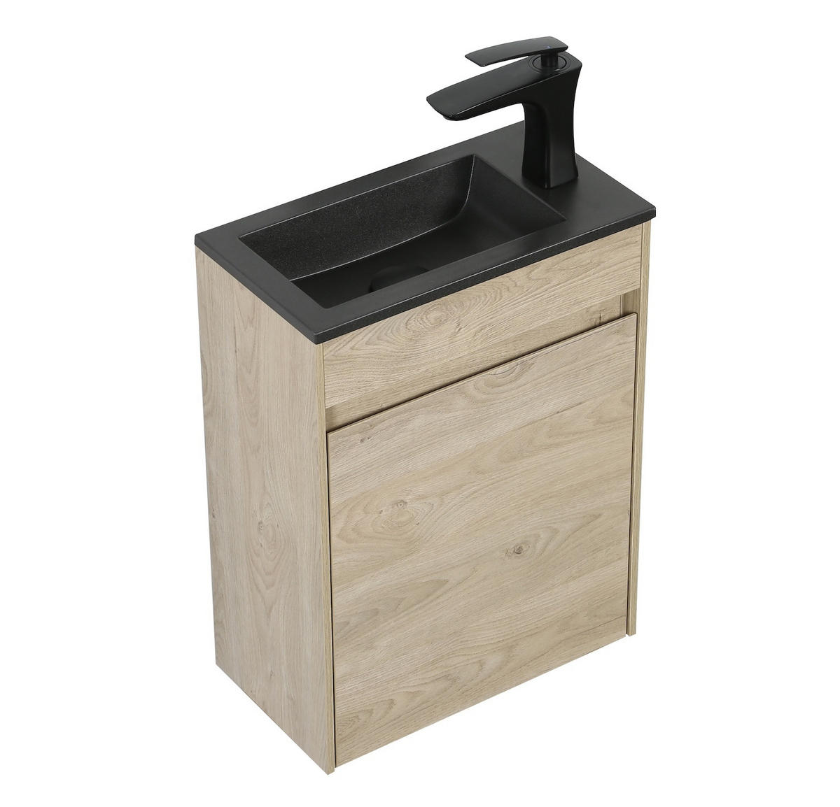 SET UMÝVADLA S SKRINKOU Sinta 2 diely gaštanový dub / Schwarzes Waschbecken - 40 x 22 x 54 cm - farba duba, drevo (40/54/22cm) - Badplaats
