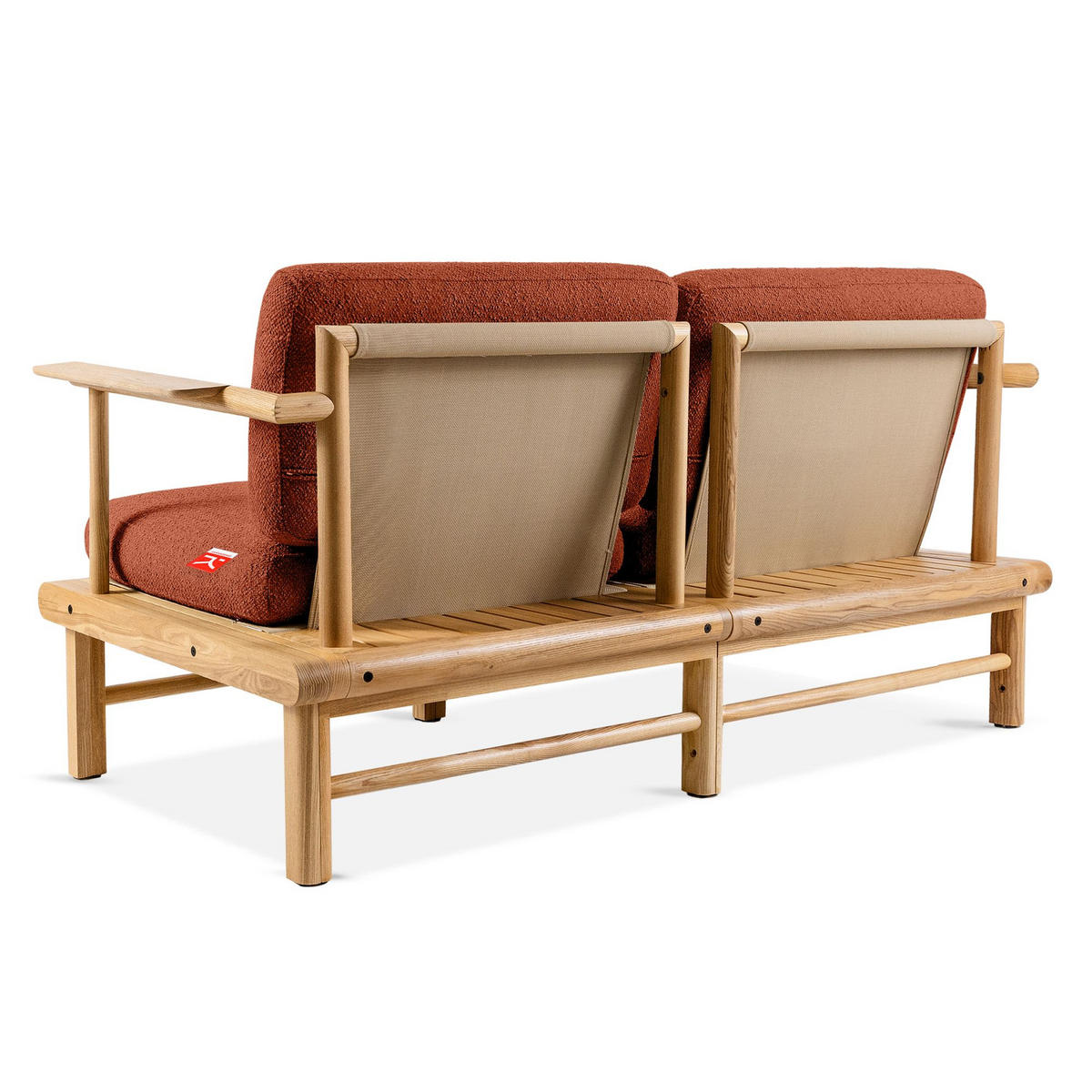 GARTENSOFA ATREDA 2-Sitzer - Orange, Holz/Textil (160/74/80cm) - KONSIMO®