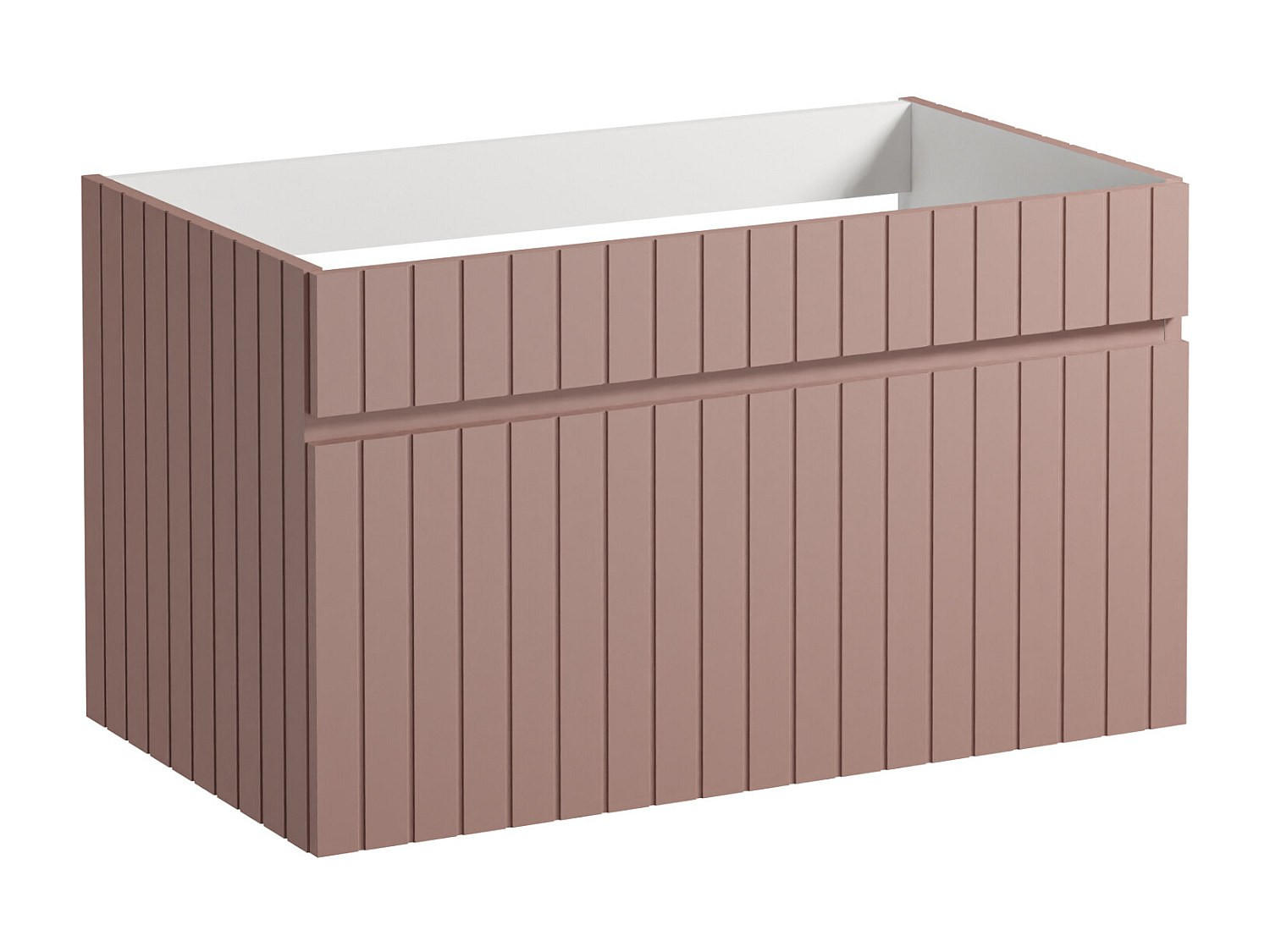 WASCHBECKENUNTERSCHRANK - 80cm x 46cm - MDF - puderrosa - SATARA - Pink, Holz (80/46/46cm) - Vente-Unique