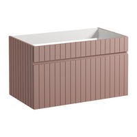 WASCHBECKENUNTERSCHRANK - 80cm x 46cm - MDF - puderrosa - SATARA - Pink, Holz (80/46/46cm) - Vente-Unique