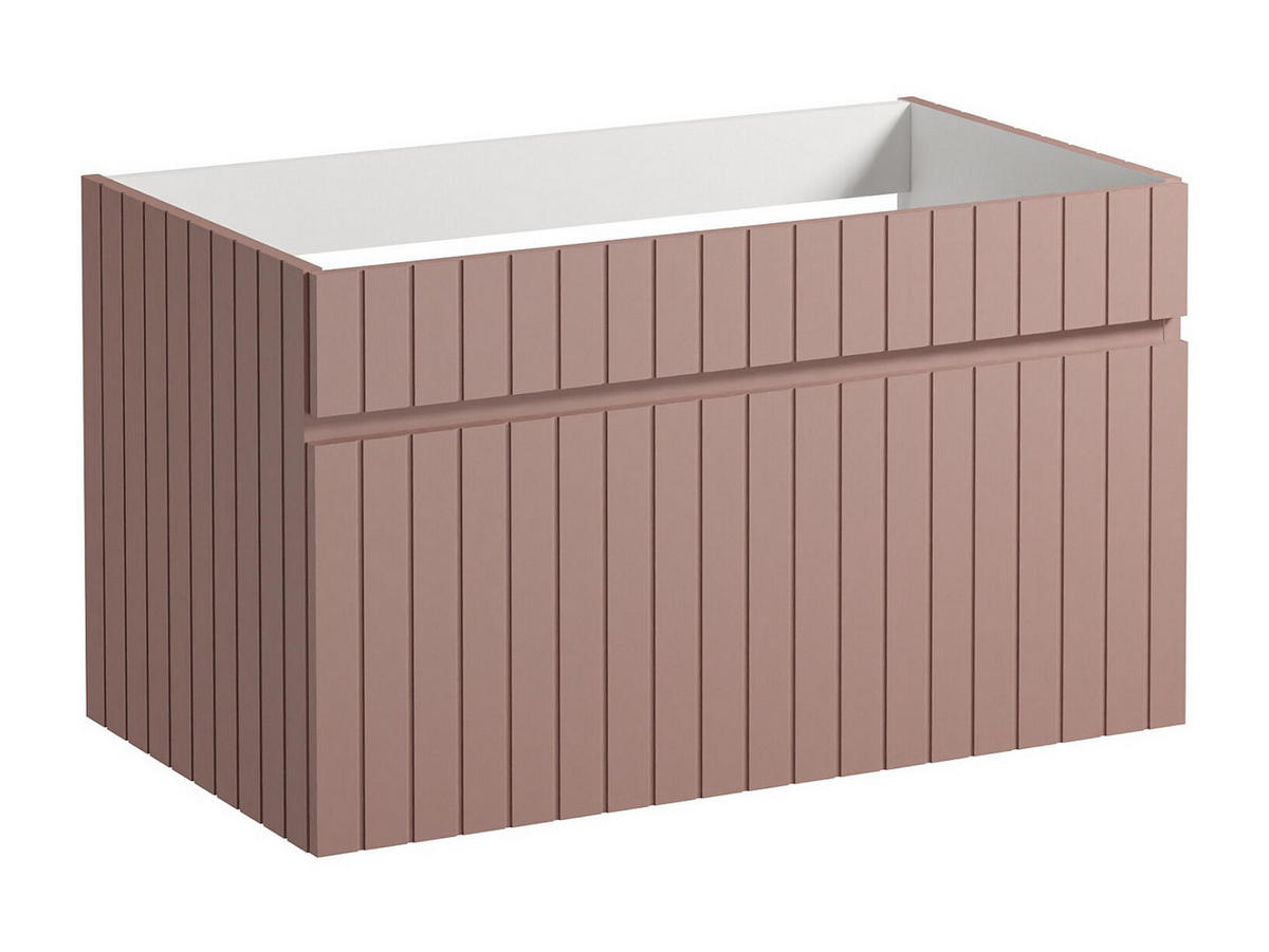 WASCHBECKENUNTERSCHRANK - 80cm x 46cm - MDF - puderrosa - SATARA - Pink, Holz (80/46/46cm) - Vente-Unique