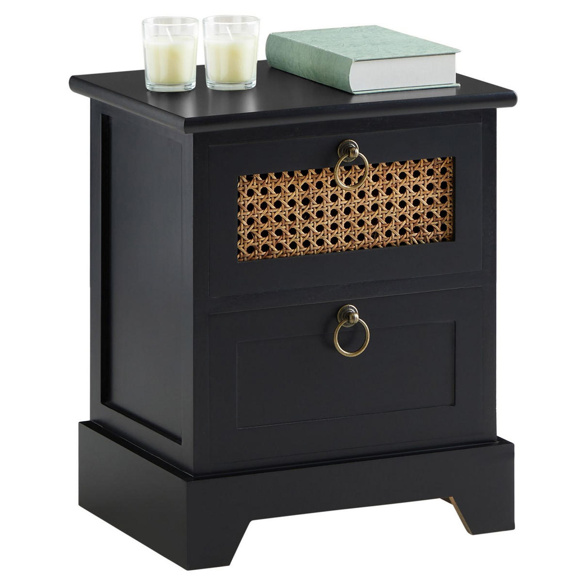 NACHTTISCH PADMA - Schwarz, Holz (35/43/29cm) - CARO-Möbel