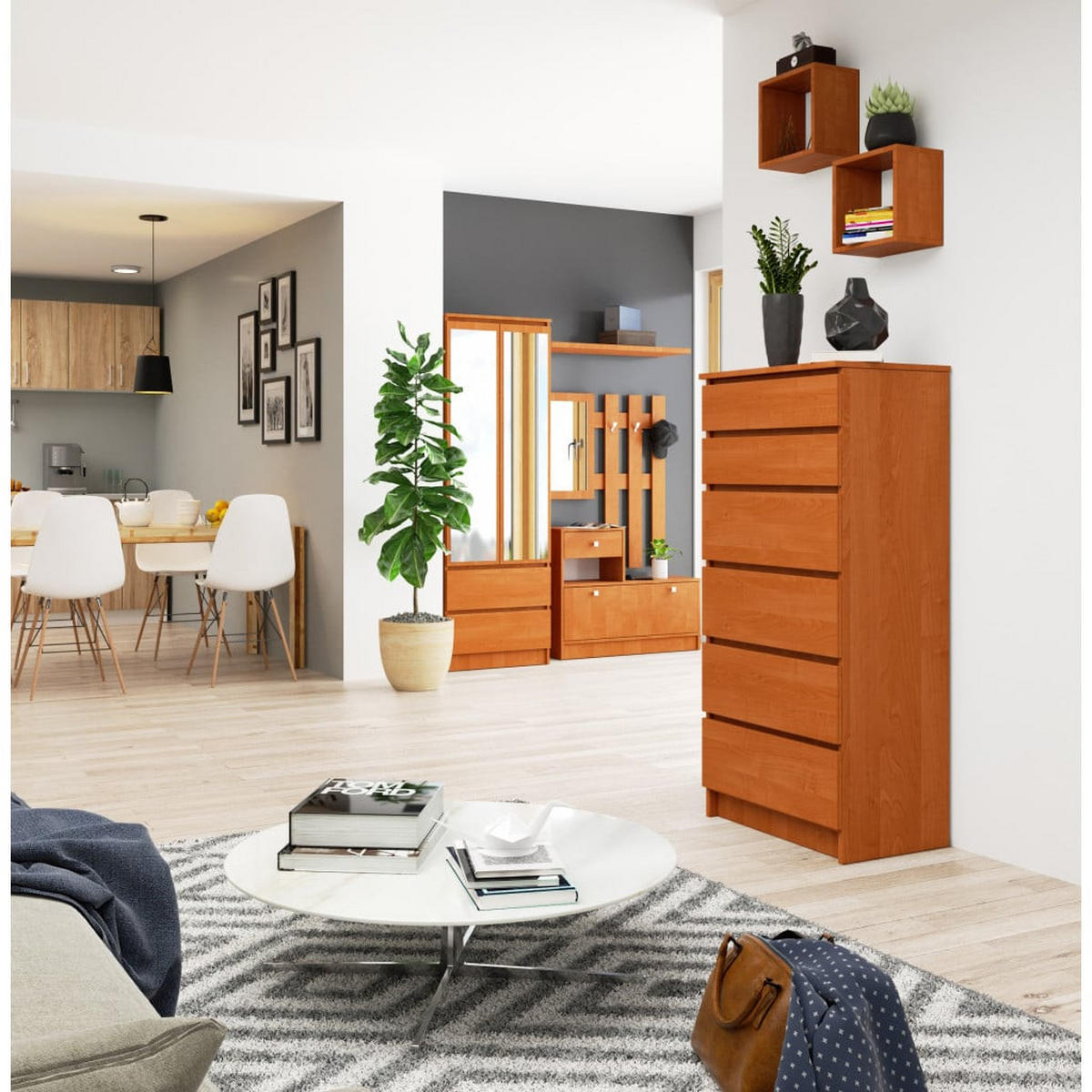 KOMMODE Erlefarben 130/60/40 - Erlefarben, Holzwerkstoff (60/130/40cm) - RAUMHIRSCH FURNITURE