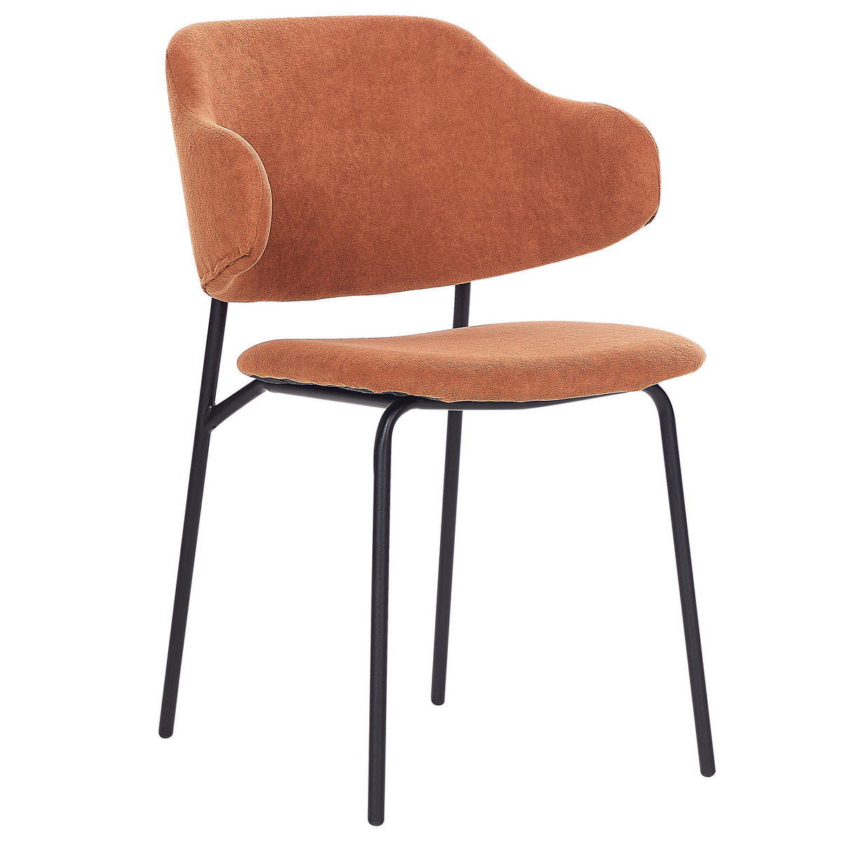 ESSZIMMERSTUHL 2er-Set Polsterbezug Orange Kenai - Orange, Textil/Metall (46/82/58cm) - Beliani