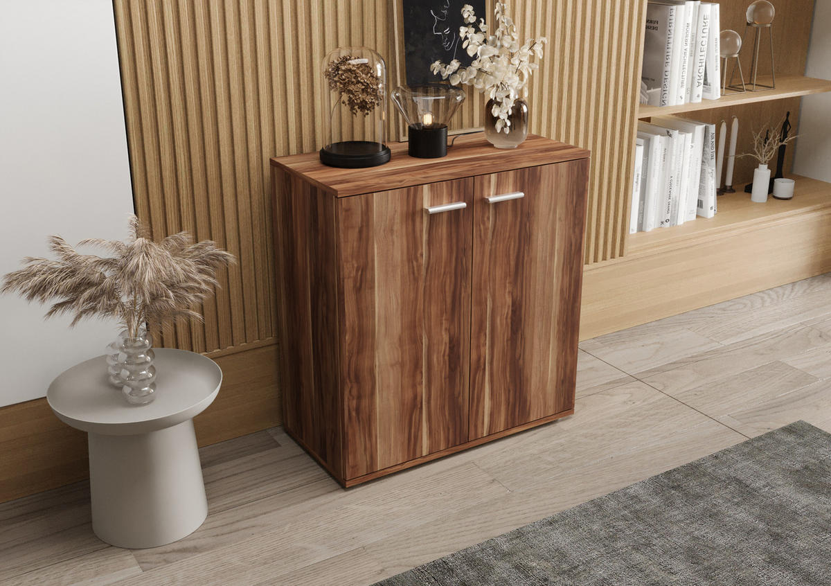 KOMMODE London LMK 2D mit 2 Türen, Sideboard in Farbe: Braun, Größe: 71 x 75 x 35 cm - Braun, Holzwerkstoff (71/75/35cm) - O-Sofa