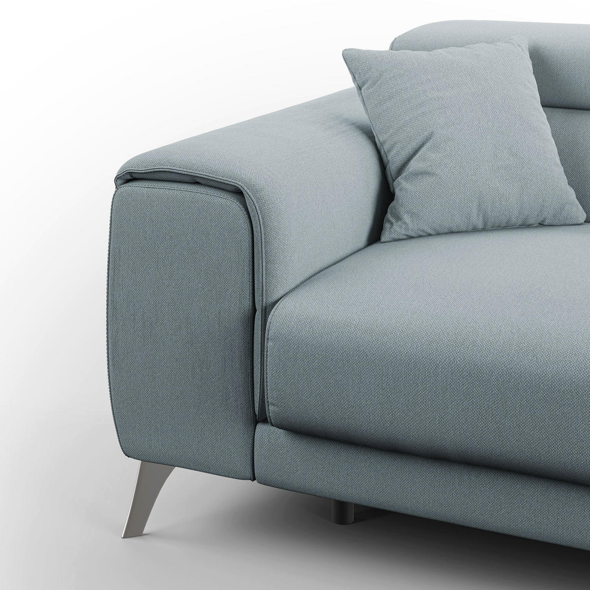 LINEARSOFA Fusion - Hellblau, Textil (215/73/102cm) - Divani.store
