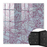 SCHLÜSSELBOX Schwarz 30x30 cm- Türöffnung nach rechts - Burgunderblätter - Grau, Metall (30/30/5cm) - TULUP