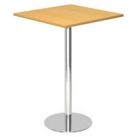 STEHTISCH eckig STH 80/80/111,6 cm in Buchefarben/Chrom - Chromfarben/Buchefarben, Holzwerkstoff (80/80/111.6cm) - bümö