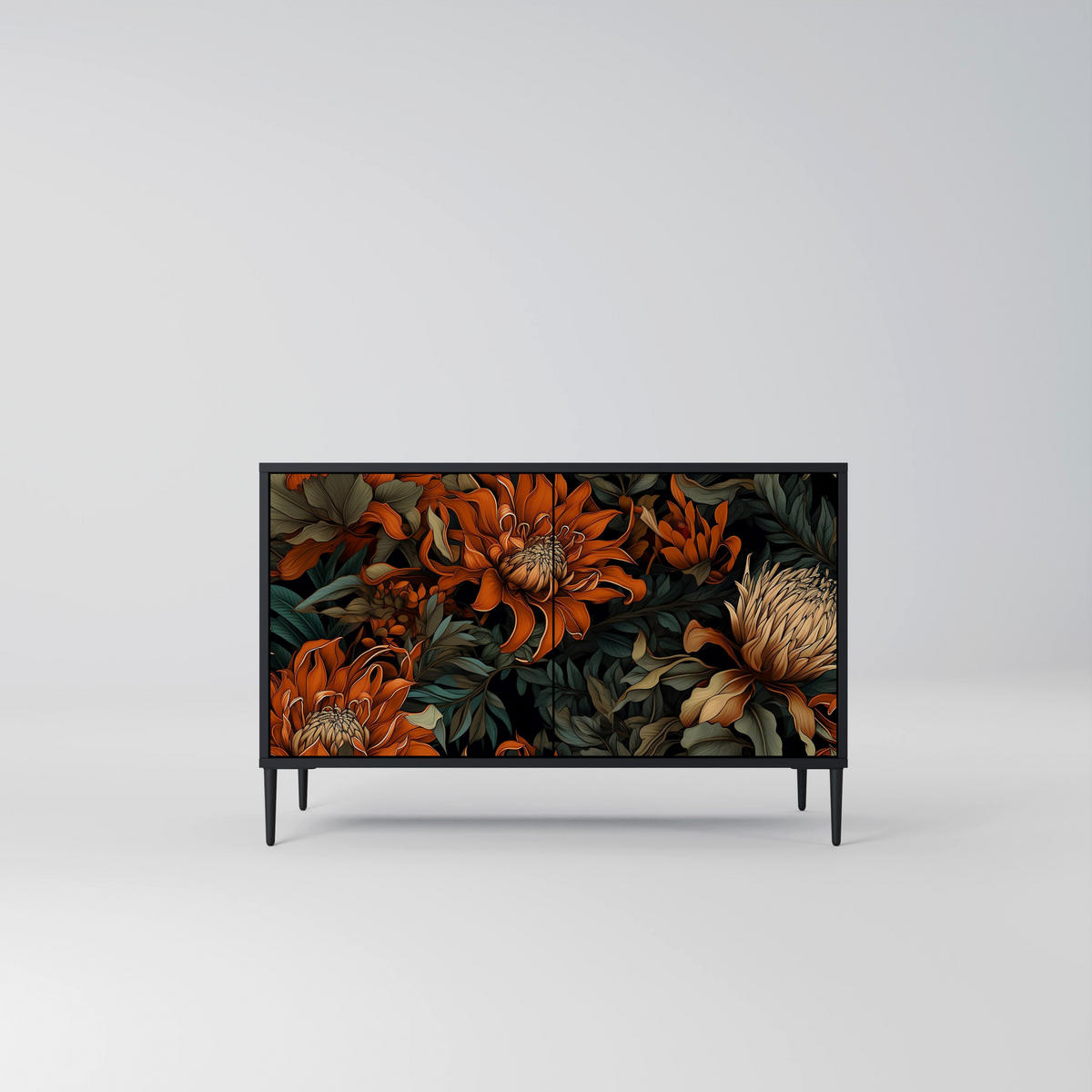 SIDEBOARD DAWN BLOOM, Eicheneffekt, 111x42x77,5 cm, 2 Türen - Eichefarben/Buchefarben, Holzwerkstoff/Buchenholz (111/77.5/42cm) - SpaceRebels