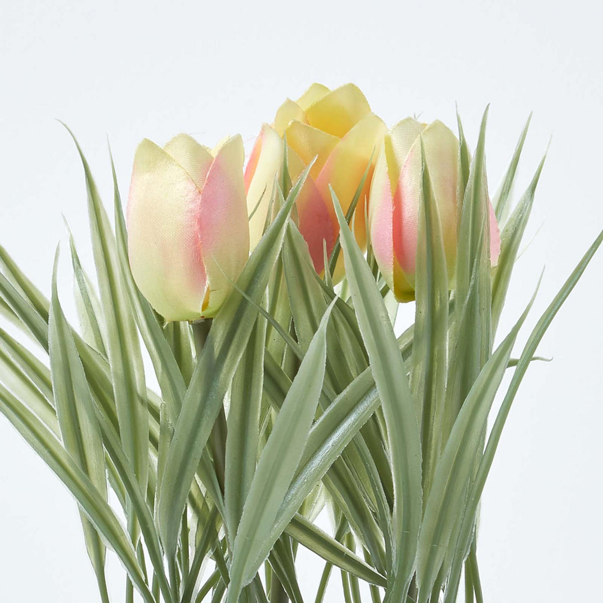 KUNSTBLUMEN Tulpen rosa-apricot im Blumentopf, 22 cm - Creme, Kunststoff (22cm) - Homescapes