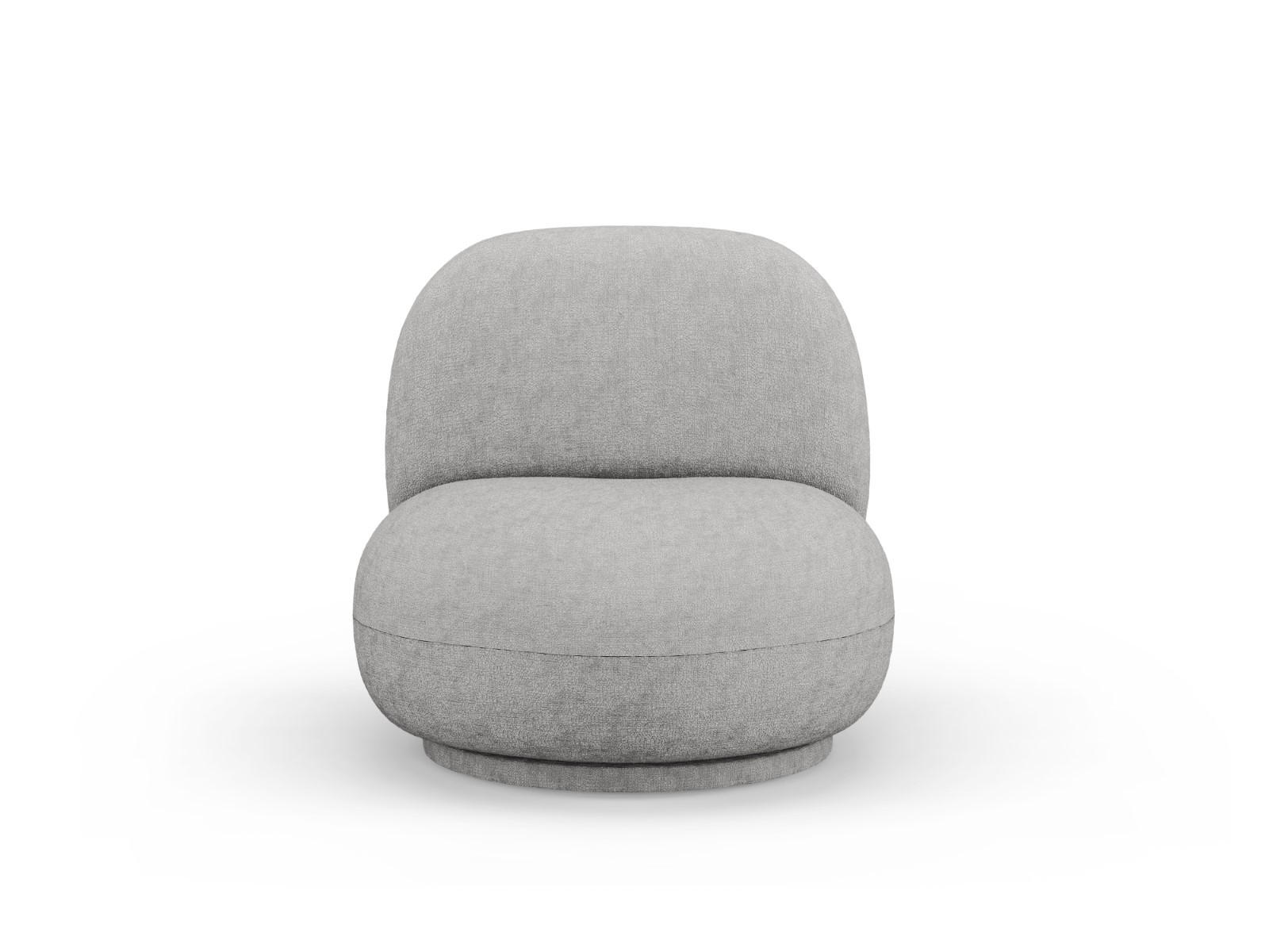 DREHSESSEL Chuck aus Chenille-Stoff silber - Silberfarben, Textil (77/80/78cm) - Micadoni