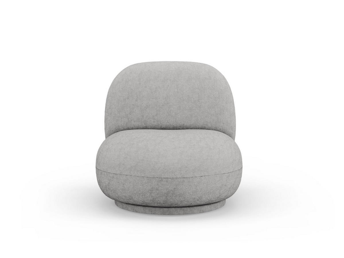 DREHSESSEL Chuck aus Chenille-Stoff silber - Silberfarben, Textil (77/80/78cm) - Micadoni