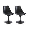 STUHL 2er-Set - Polypropylen, Kunstleder & Metall - Schwarz - XAFY - Schwarz, Kunststoff (56.5/82/49cm) - Vente-Unique