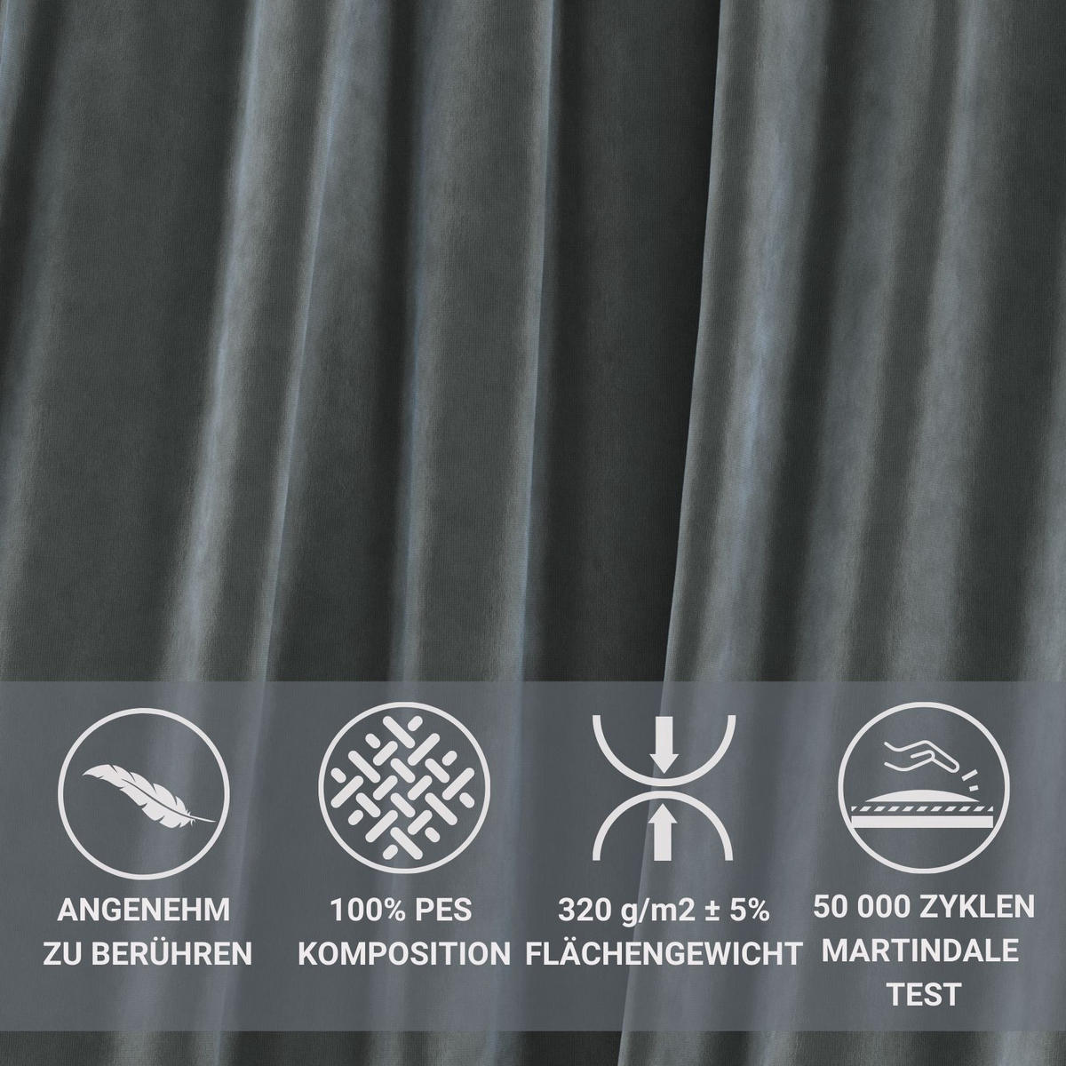 ECKSOFA Melani Dunkelgrau Samtstoff - Schwarz/Grau, Holz/Holzwerkstoff (253/153cm) - Maison de Reve