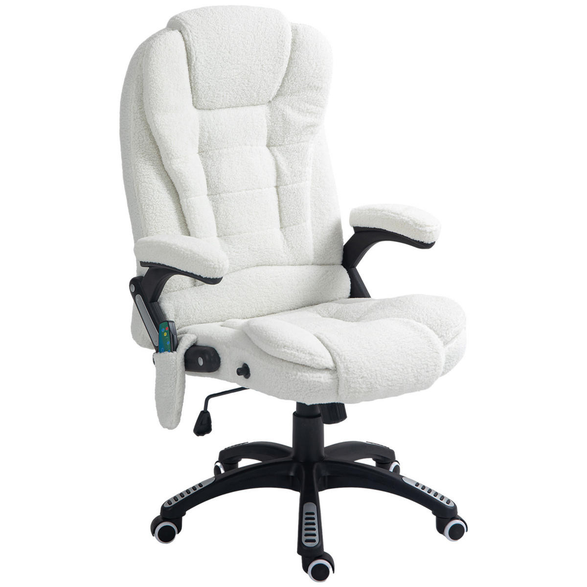 CHEFSESSEL DE-11705 Massage- & Heizfunktion Schwarz - Weiß, Textil (74/116/67cm) - ComfortXL