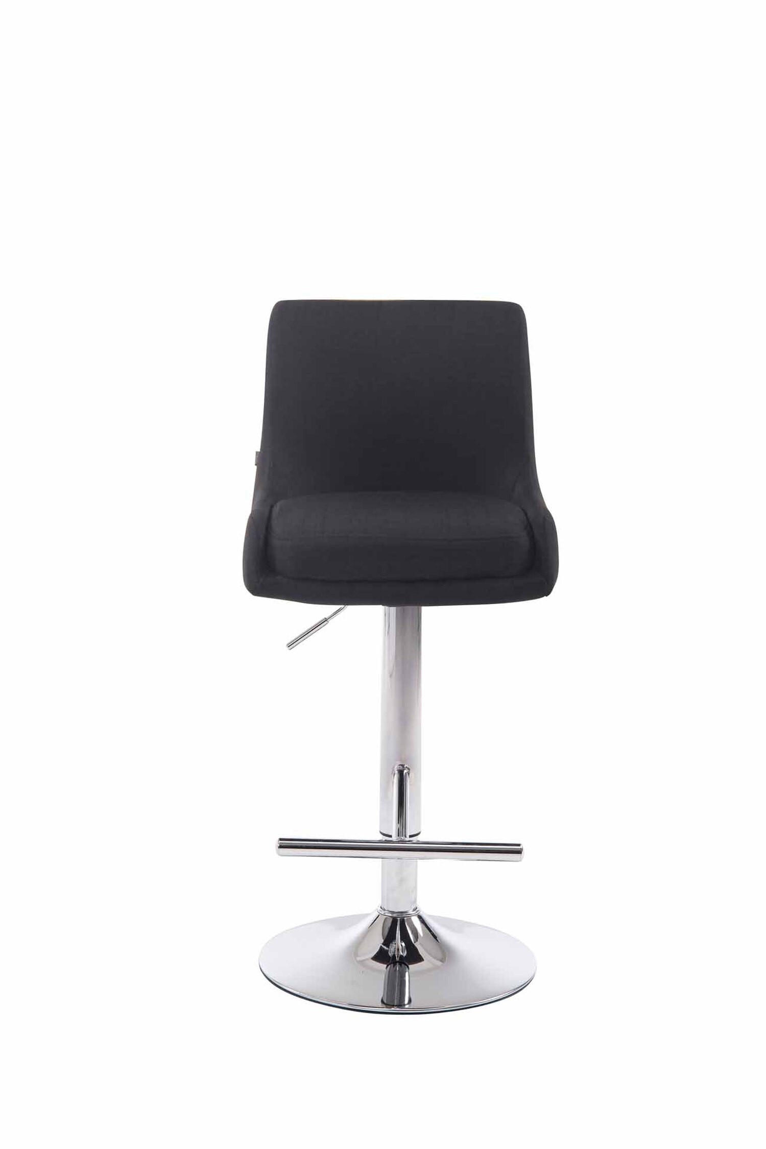 BARHOCKER Cludo, Gestell Metall in Chromoptik, Kunstleder Schwarz - Chromfarben/Schwarz, Kunststoff/Textil (43/100/50cm) - TPFLiving