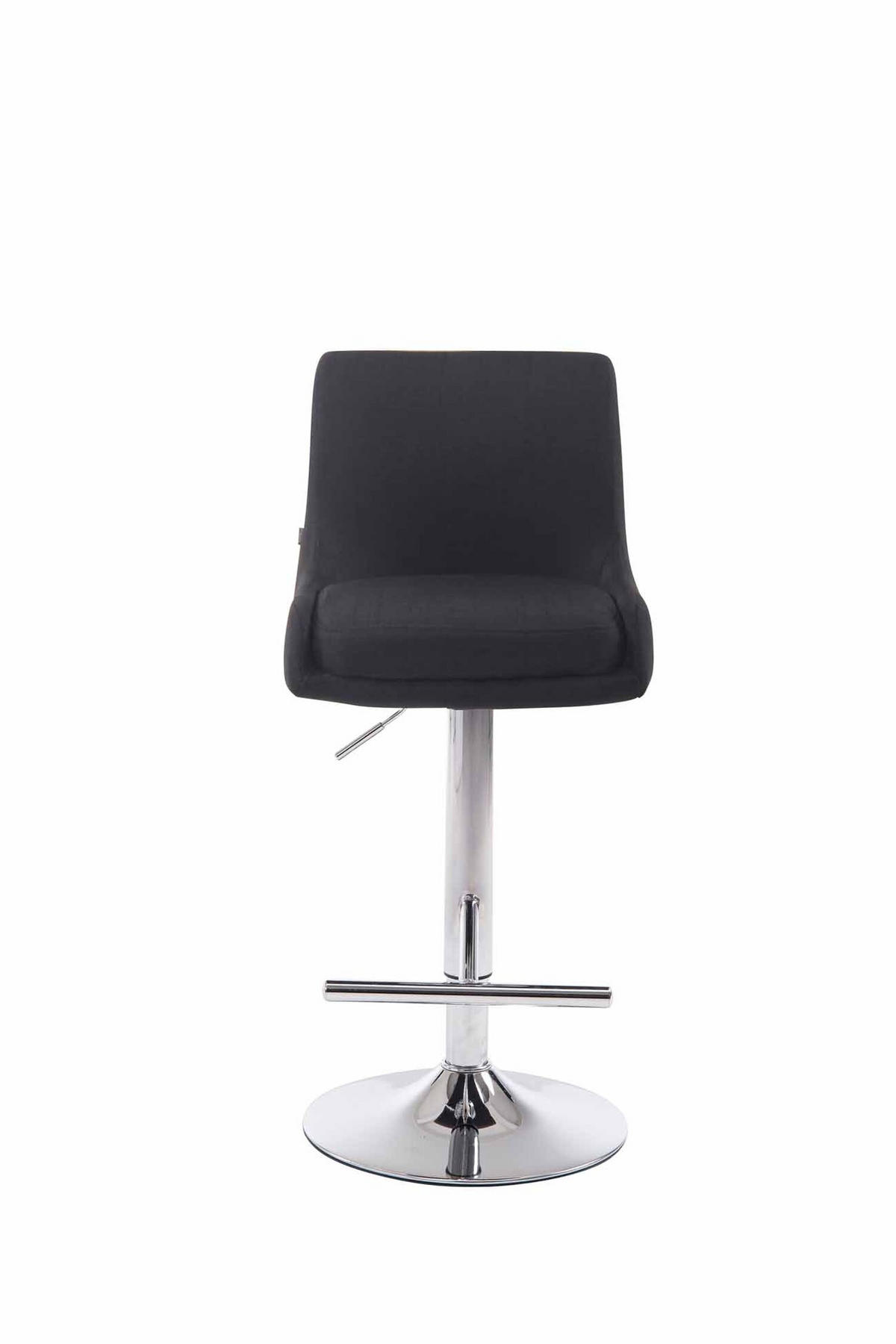 BARHOCKER Cludo, Gestell Metall in Chromoptik, Stoff Schwarz - Chromfarben/Schwarz, Textil/Metall (43/100/50cm) - TPFLiving