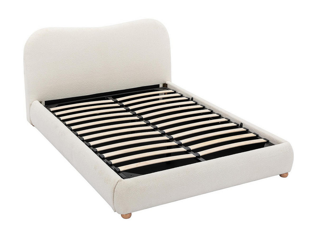 BETT mit Bettkasten - 2 Personen - Stoff - Weiß - - Weiß, Textil (160/200cm) - Vente-Unique