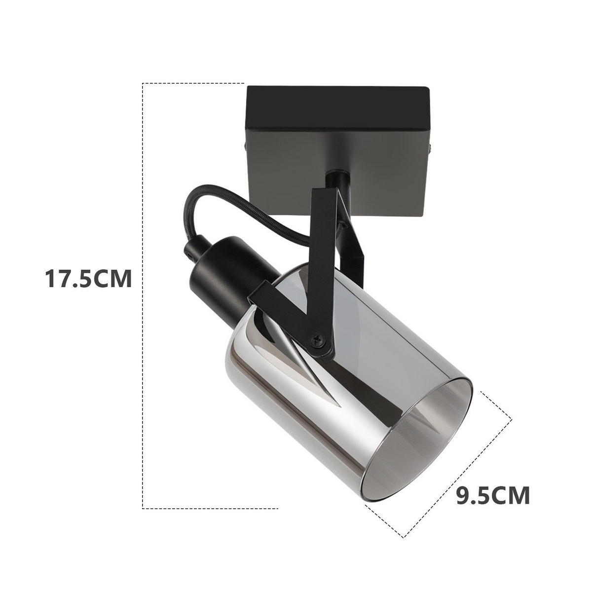 STRAHLER Minden 1-flammig 9.5/9.5/18 cm - Schwarz, Metall (9.5/9.5/18cm) - Nettlife
