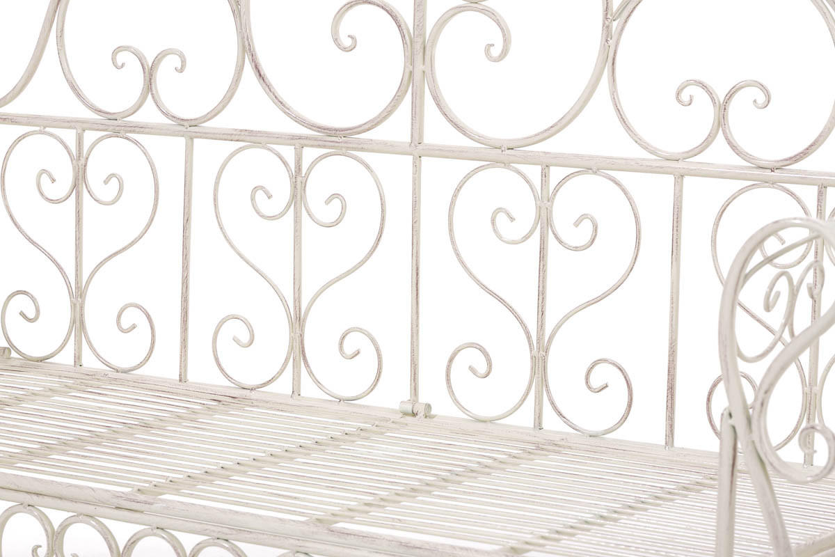 GARTENBANK Lenar Metall Beige 128x46x94cm Metallbank - Beige, Metall (128/94/46cm) - DELUKE