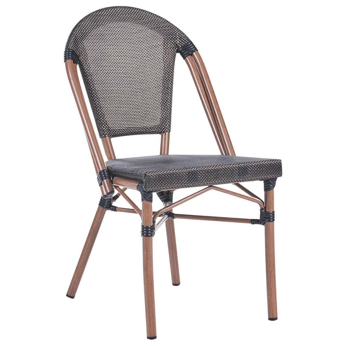 GARTENSTUHL 4er-Set Polyrattan Grau Rifreddo - Grau, Kunststoff (46/88/57cm) - Beliani