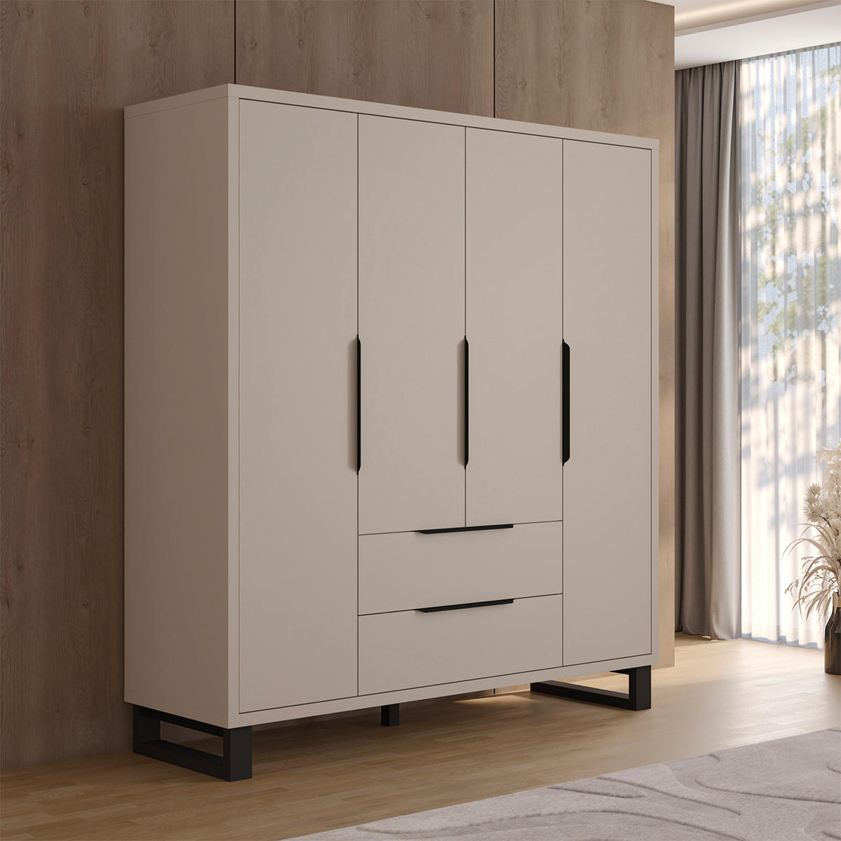OMARA ZA OBLAČILA Eden Kašmir - kašmir, leseni material (190.7/210.3/60cm) - Petits-meubles