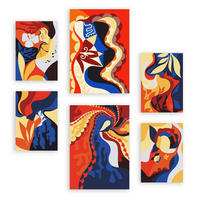 POSTER Set Mit 6 Rococo Arts 2 In Weibliche Zusammenfassung Ästhetische Dekorative Gemälde Für Ihr Wohnzimmer, Schlafzimmer, Zuhause A3 & A4 Rahmenlos - Klar, Papier (29/3cm) - Nacnic