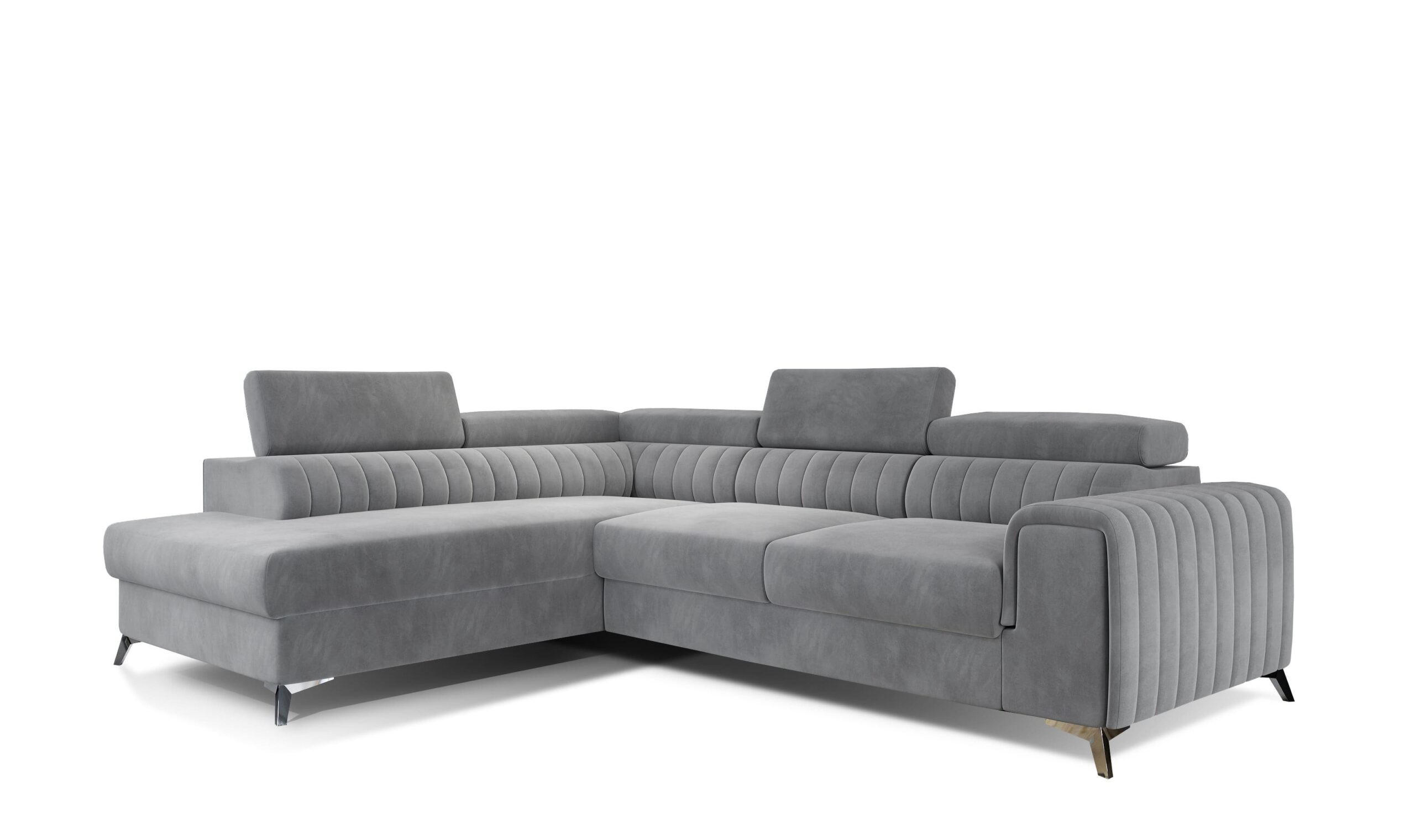 ECKSOFA - OLIVIER (Links, Hellgrau) - Hellgrau/Grau, Textil (275/205cm) - Möblo