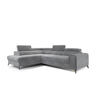 ECKSOFA - OLIVIER (Links, Hellgrau) - Hellgrau/Grau, Textil (275/205cm) - Möblo