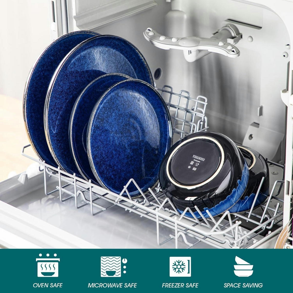 GESCHIRRSET 18-teiliges Set für 6 Personen blau - Blau, Keramik (26/2.8/26cm)